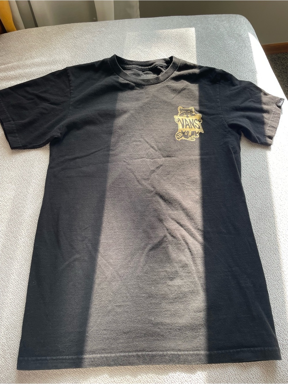 Vans Black Tee with Yellow Logo Crest